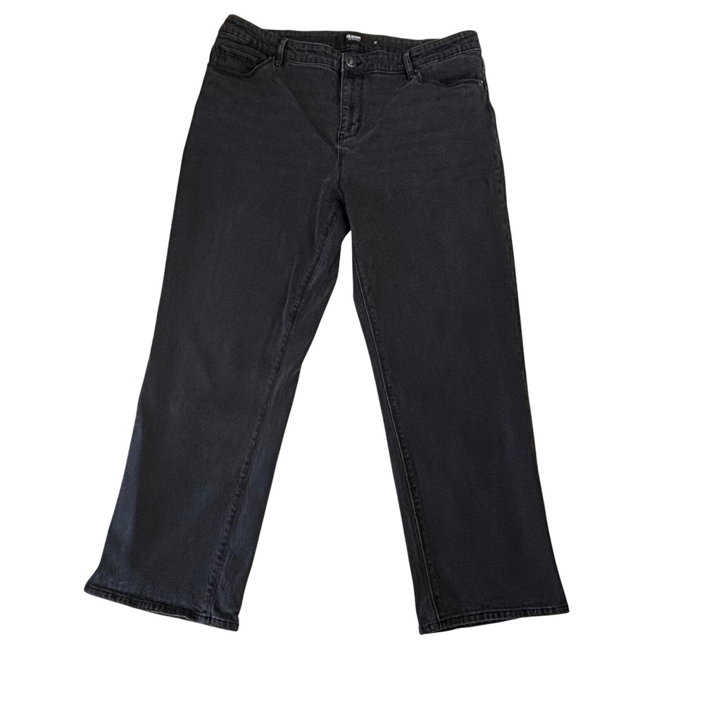 Hudson Los Angeles Womens 16 Black Straight Leg High Rise Stretch Jeans